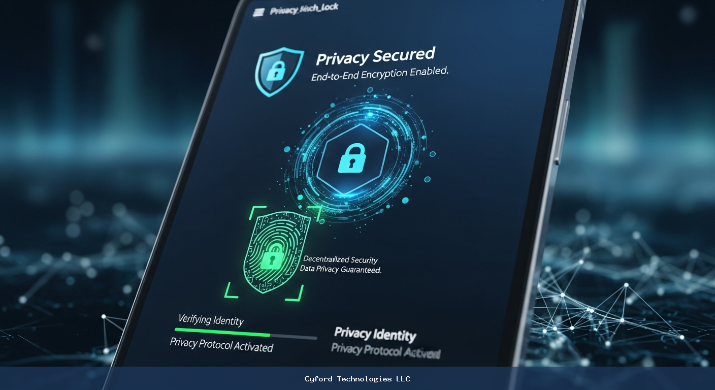 secure privacy-first technology lock digital interface